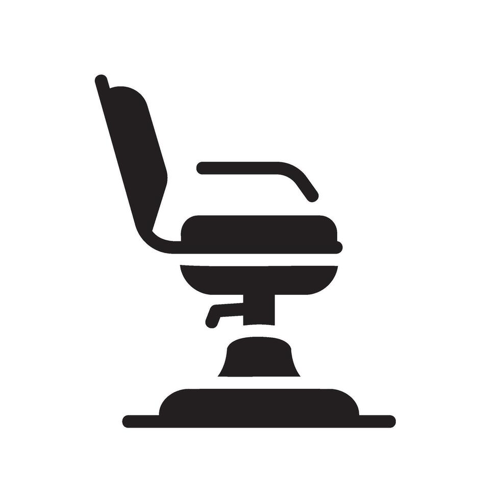 barber chair Glyph Icon White Background vector