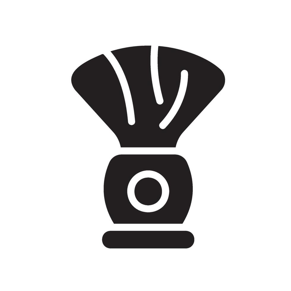 shaving brush Glyph Icon White Background vector