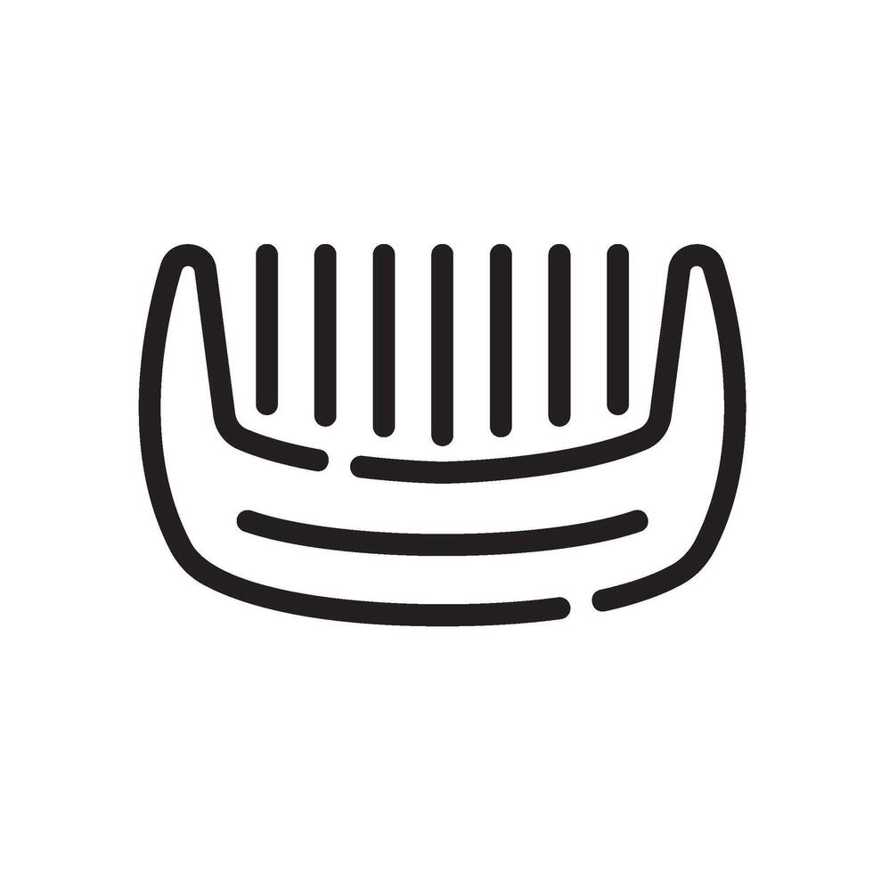 comb Line Icon White Background vector