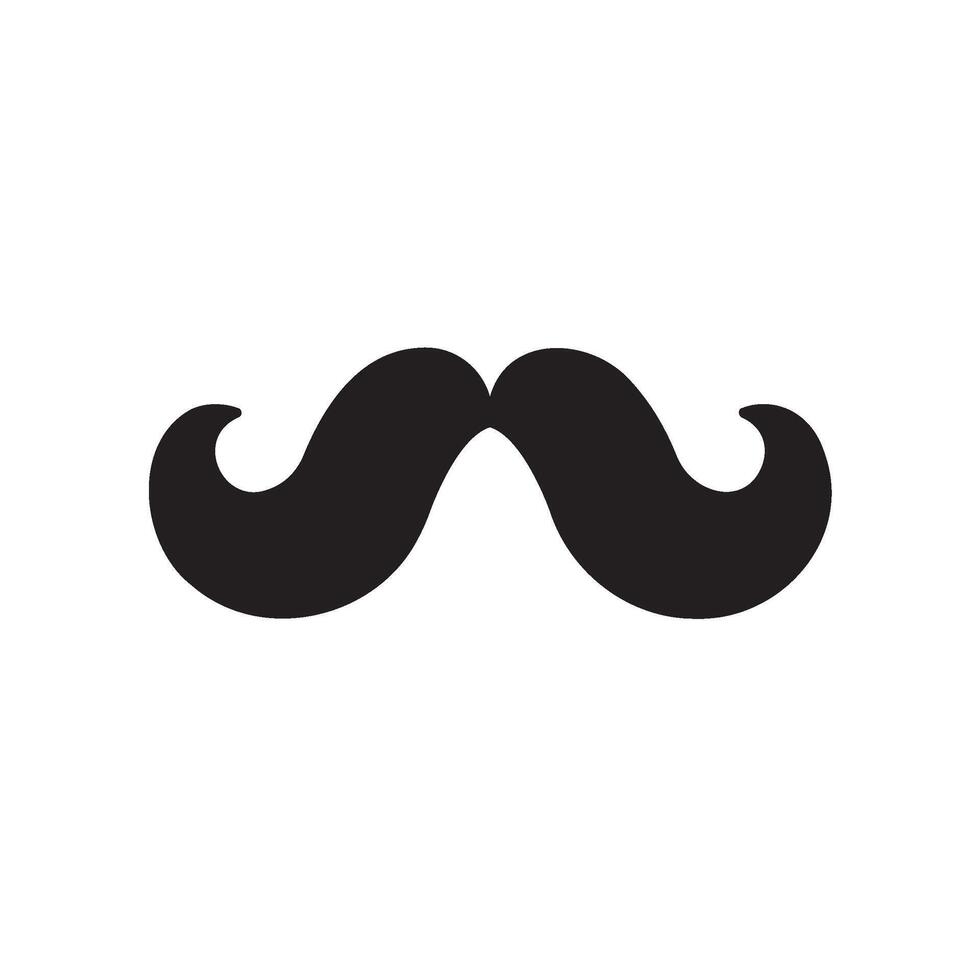 moustache Glyph Icon White Background vector