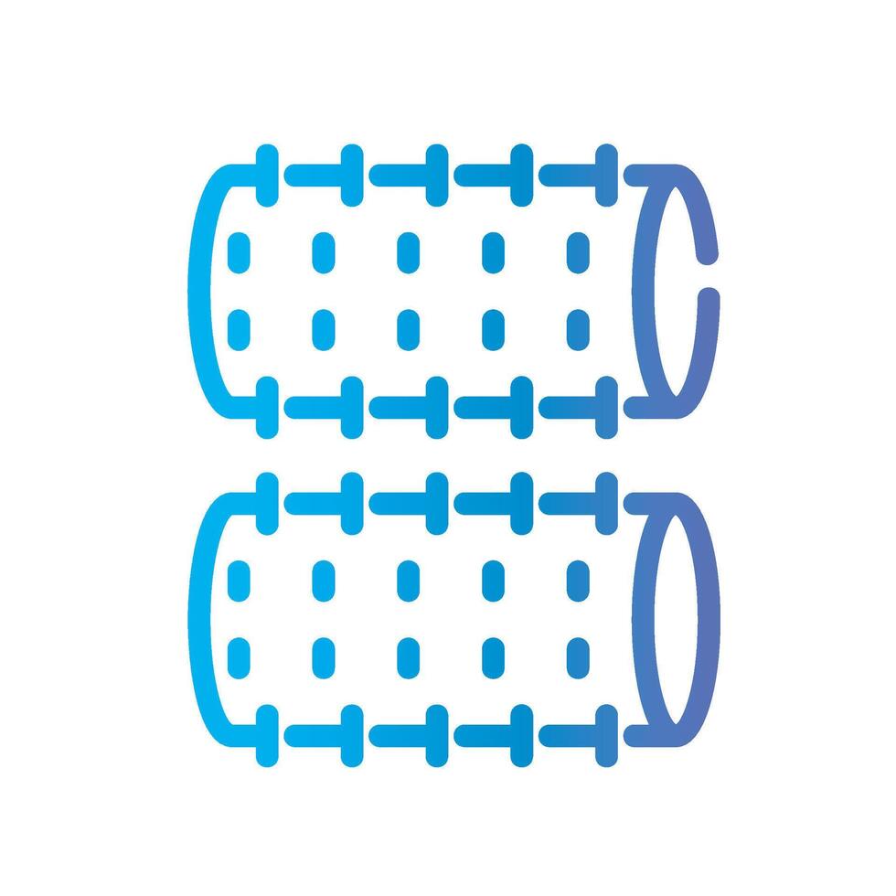 hair rollers Line Gradient Icon White Background vector