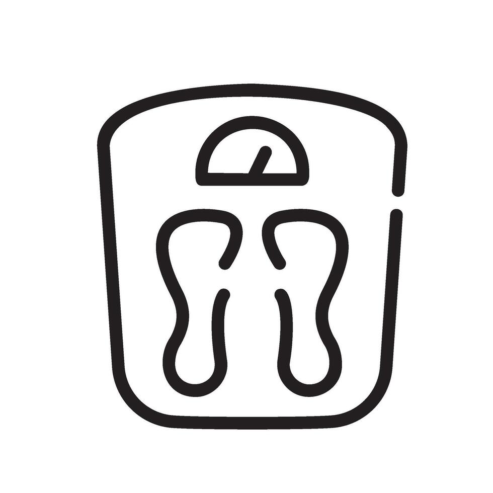 scale Line Icon White Background vector