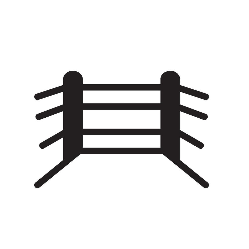 boxing ring Glyph Icon White Background vector