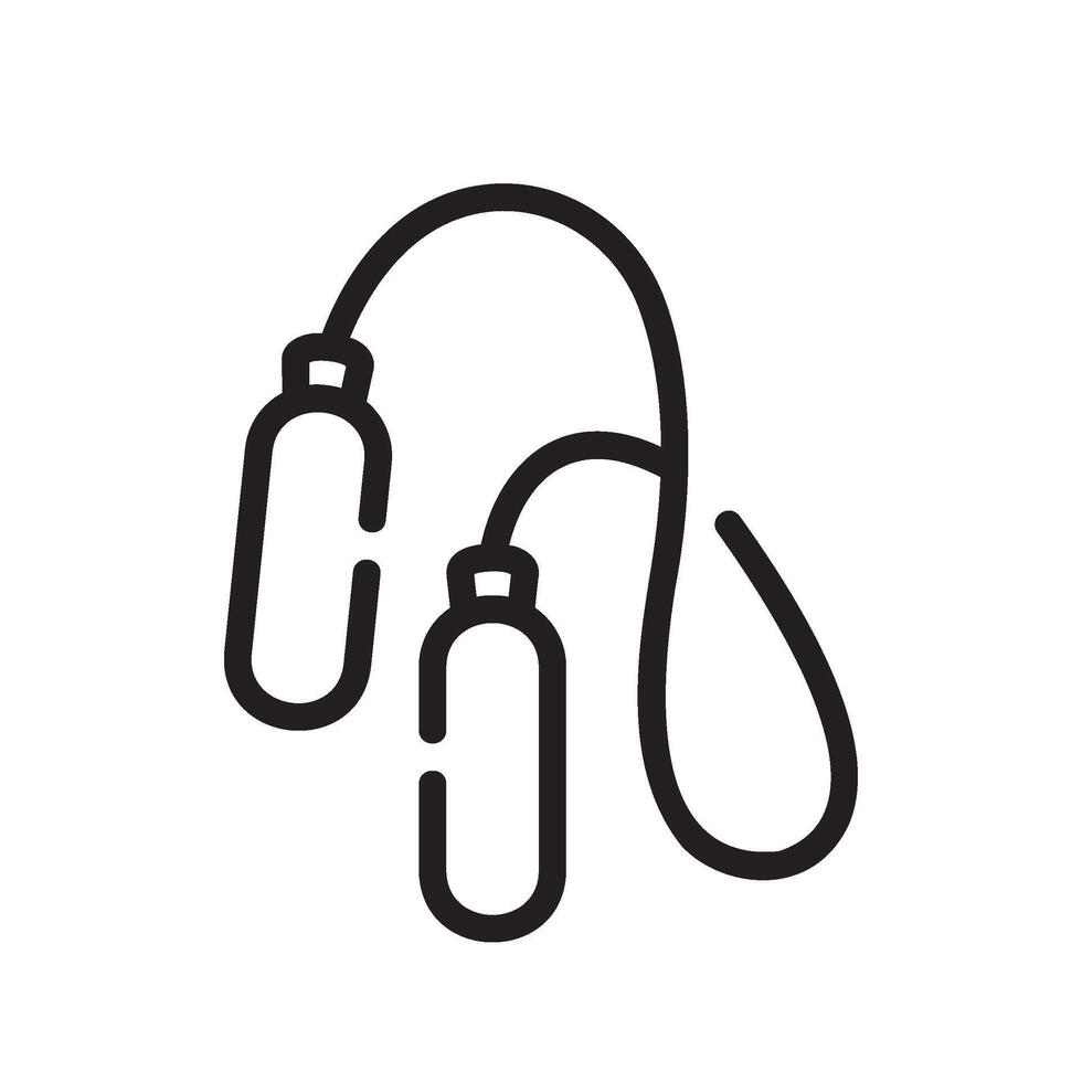 skipping rope Line Icon White Background vector