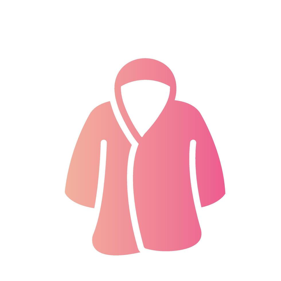 robe Flat Gradient Icon White Background vector