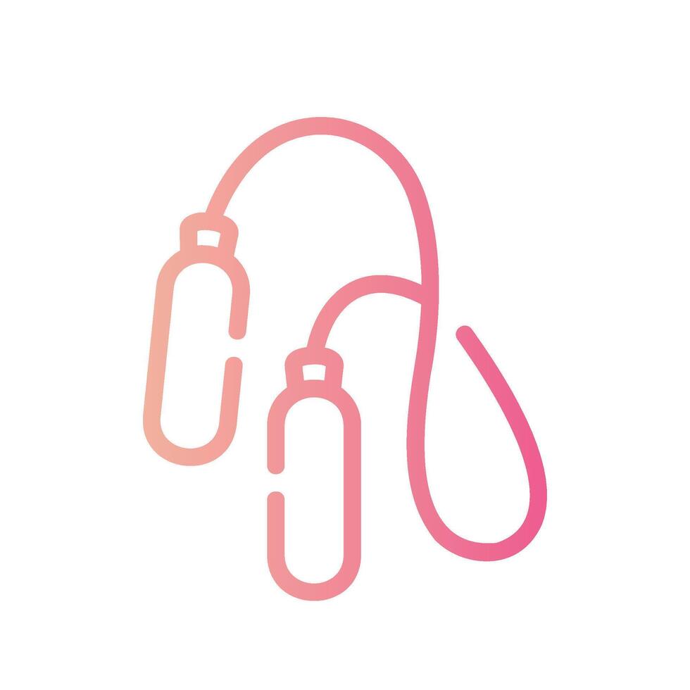 skipping rope Line Gradient Icon White Background vector