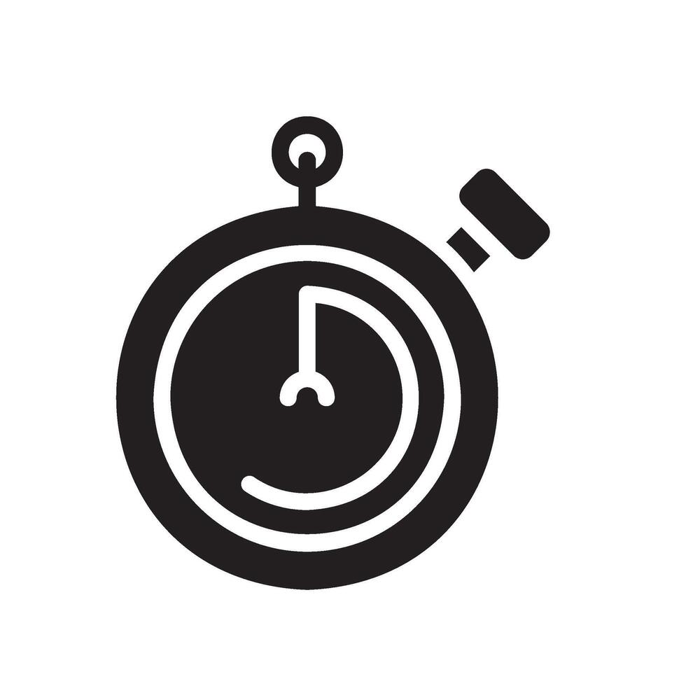 stopwatch Glyph Icon White Background vector