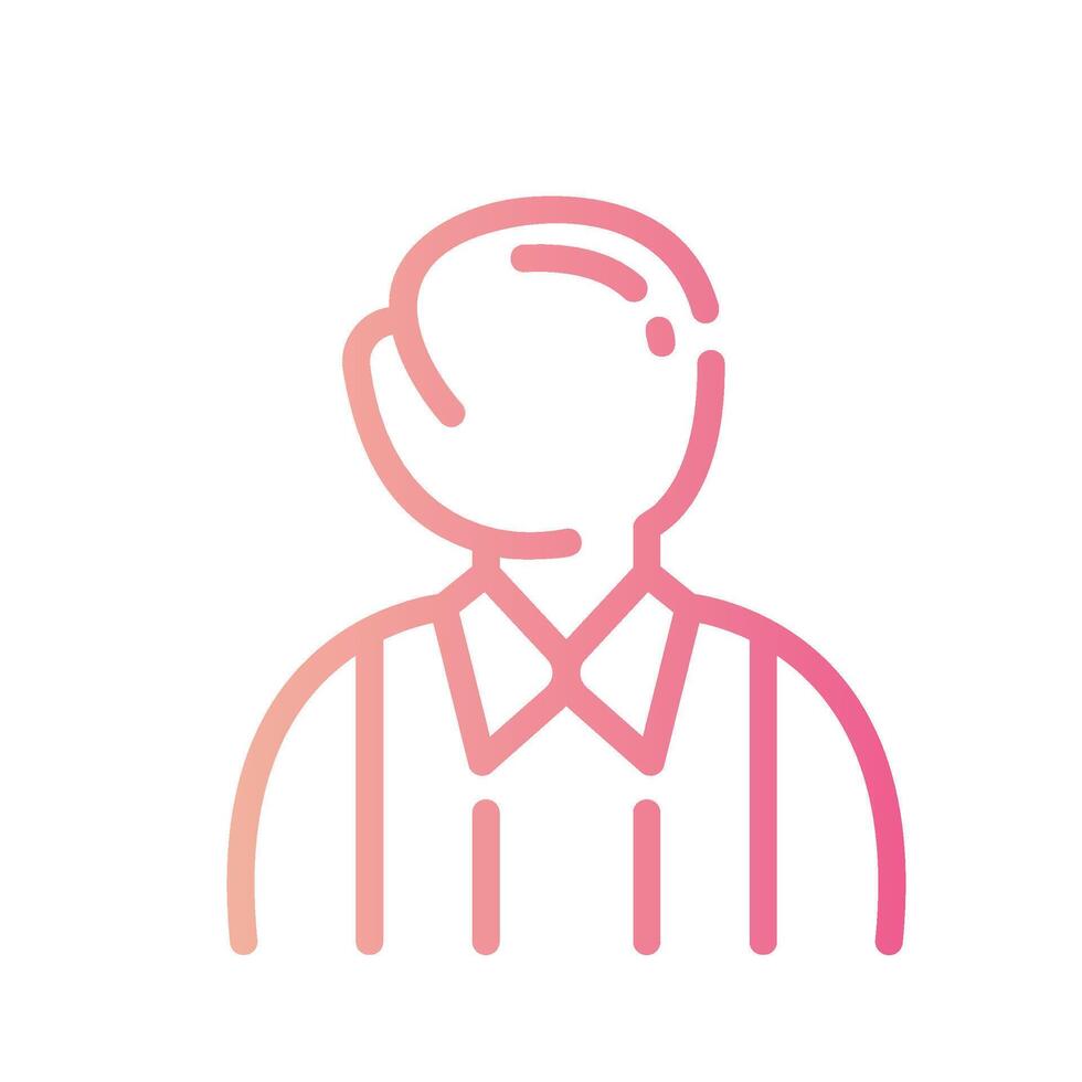 referee Line Gradient Icon White Background vector