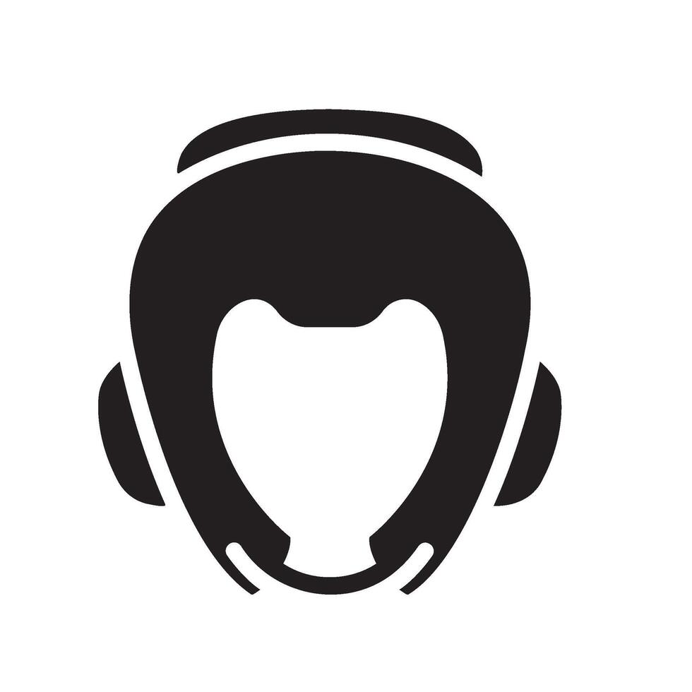 head guard Glyph Icon White Background vector