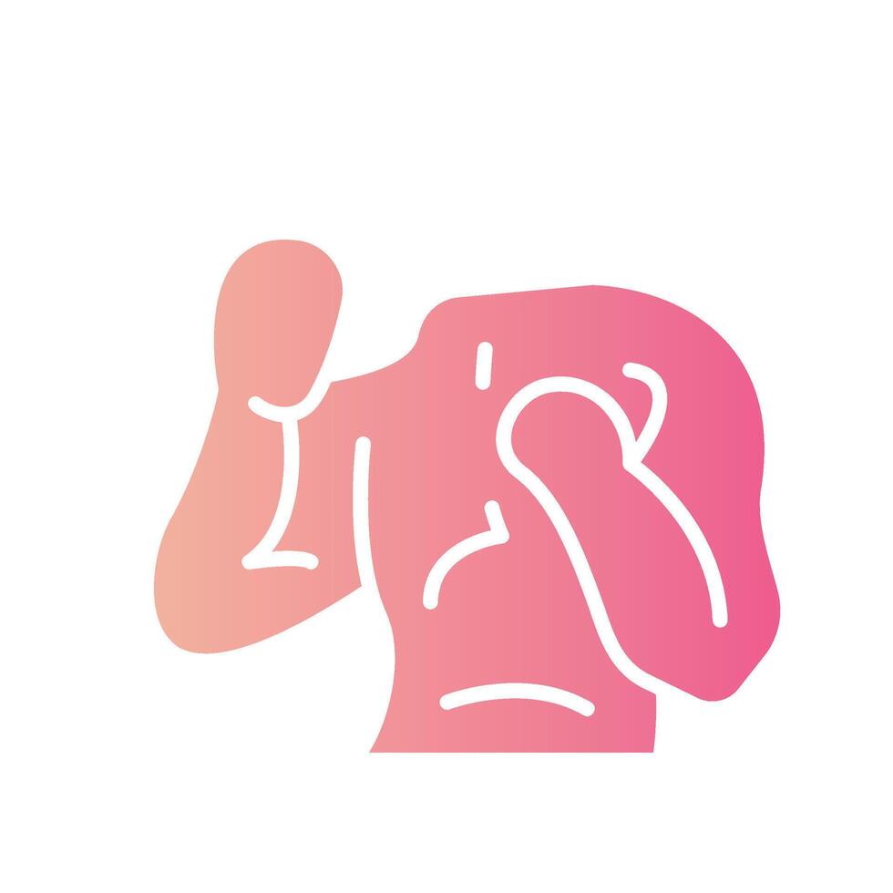 boxer Flat Gradient Icon White Background vector