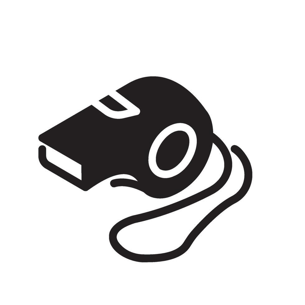 whistle Glyph Icon White Background vector