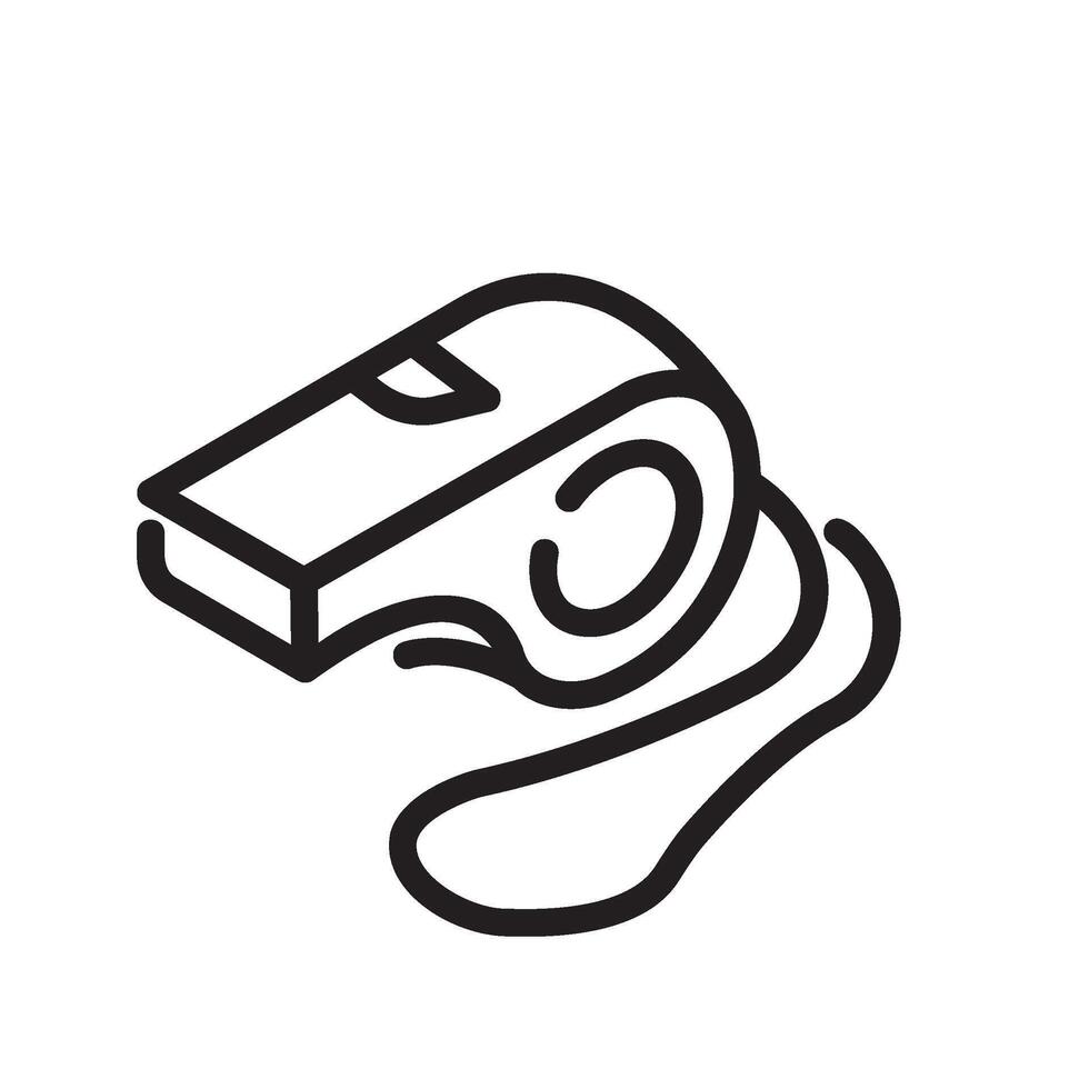 whistle Line Icon White Background vector