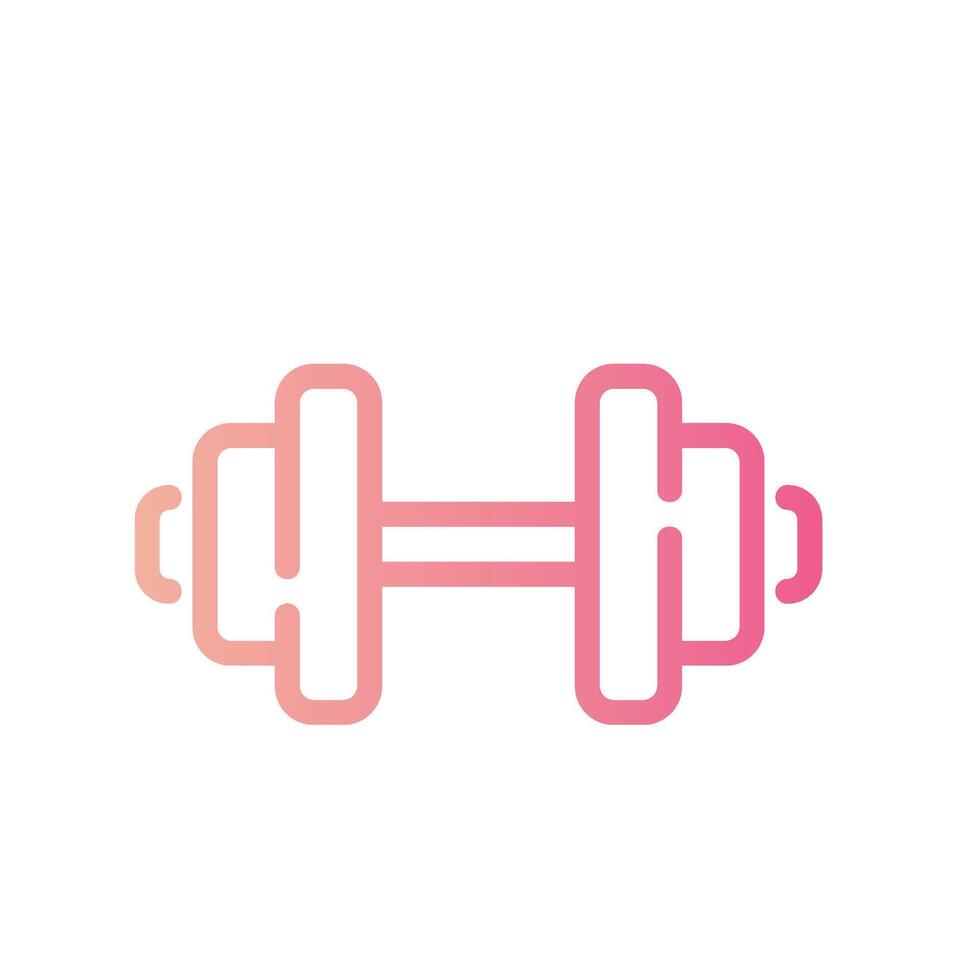 dumbbell Line Gradient Icon White Background vector
