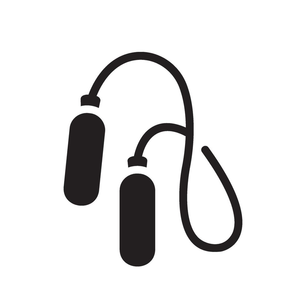 skipping rope Glyph Icon White Background vector