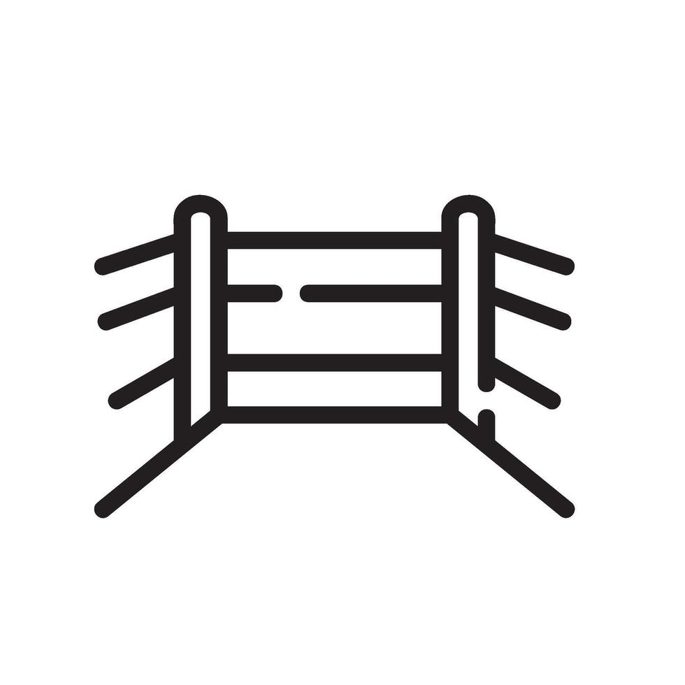 boxing ring Line Icon White Background vector