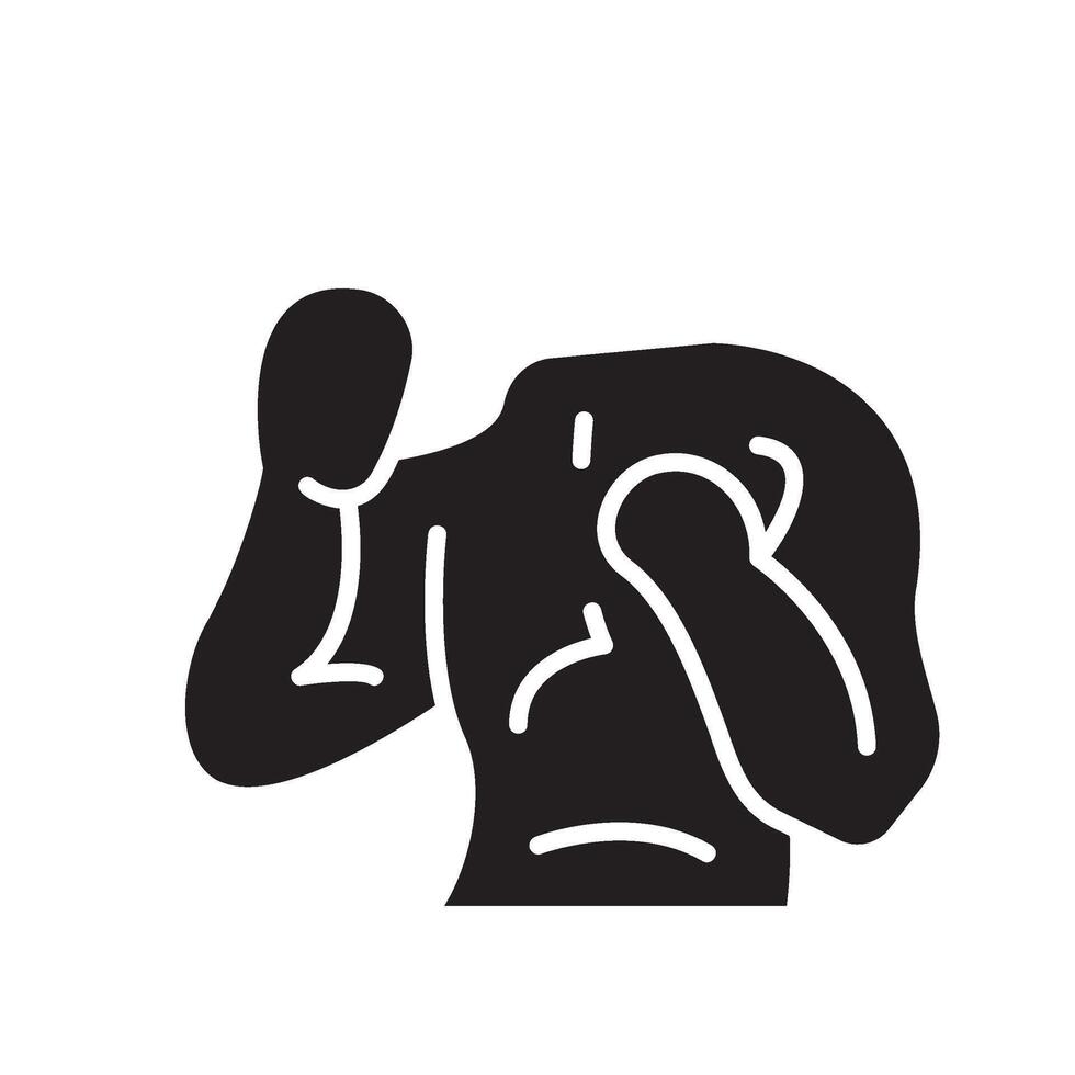 boxer Glyph Icon White Background vector