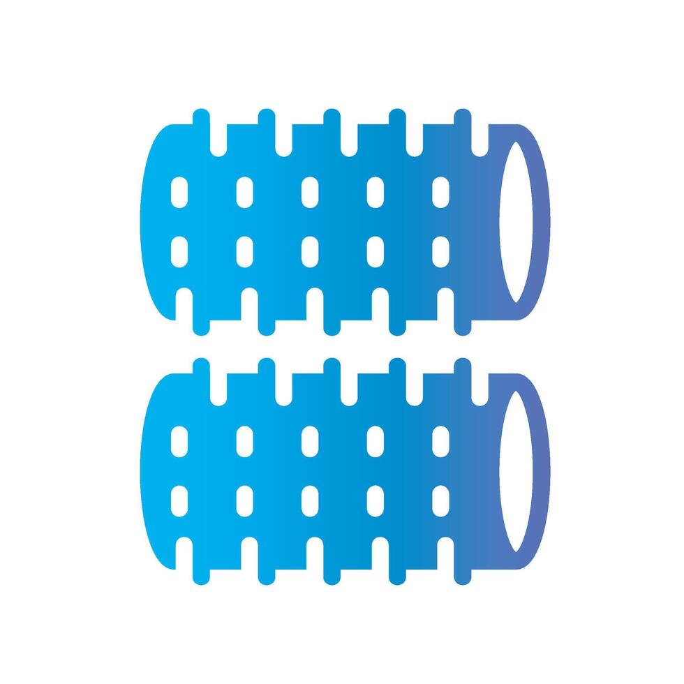 hair rollers Flat Gradient Icon White Background vector