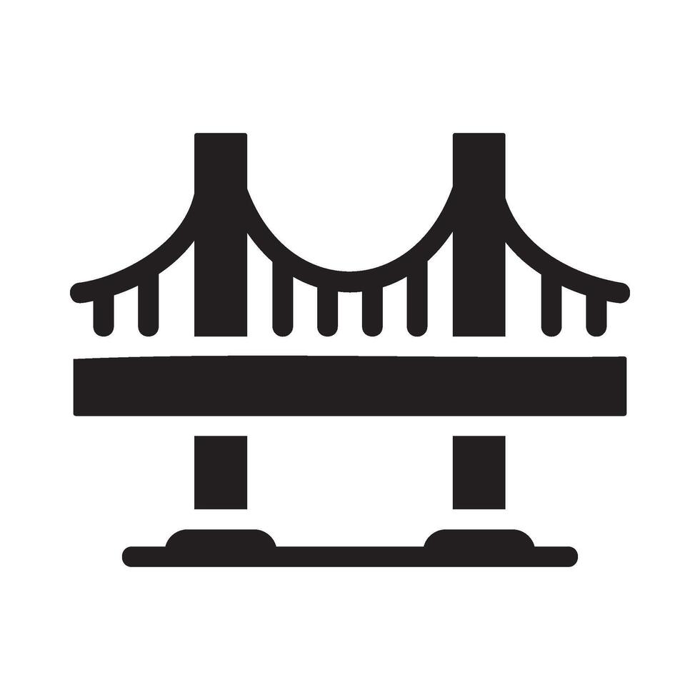 golden gate Glyph Icon White Background vector