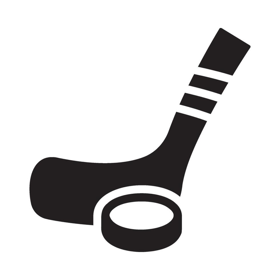 hockey Glyph Icon White Background vector