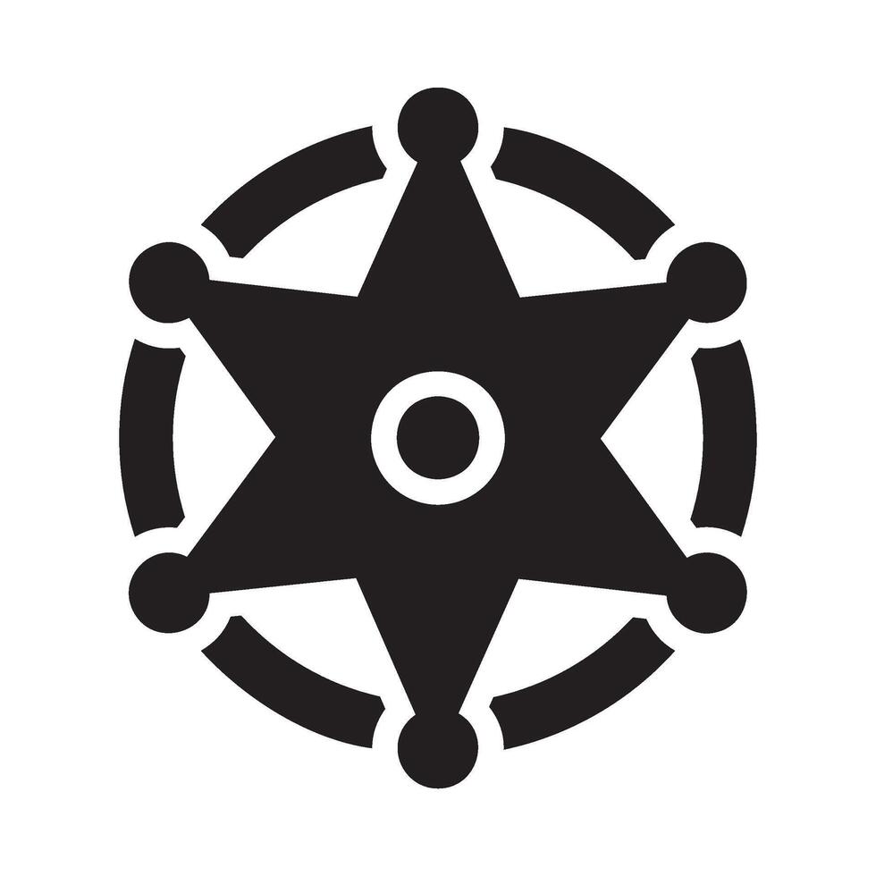 sheriff Glyph Icon White Background vector