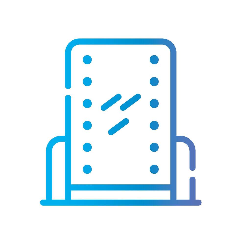 mirror Line Gradient Icon White Background vector