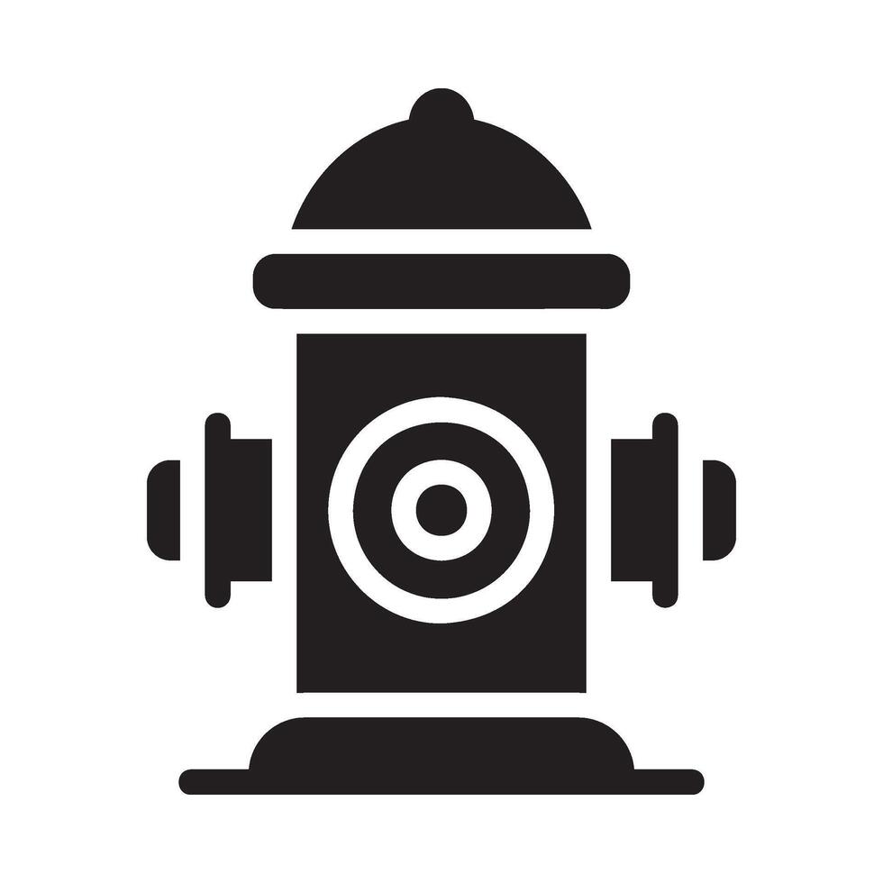 fire hydrant Glyph Icon White Background vector