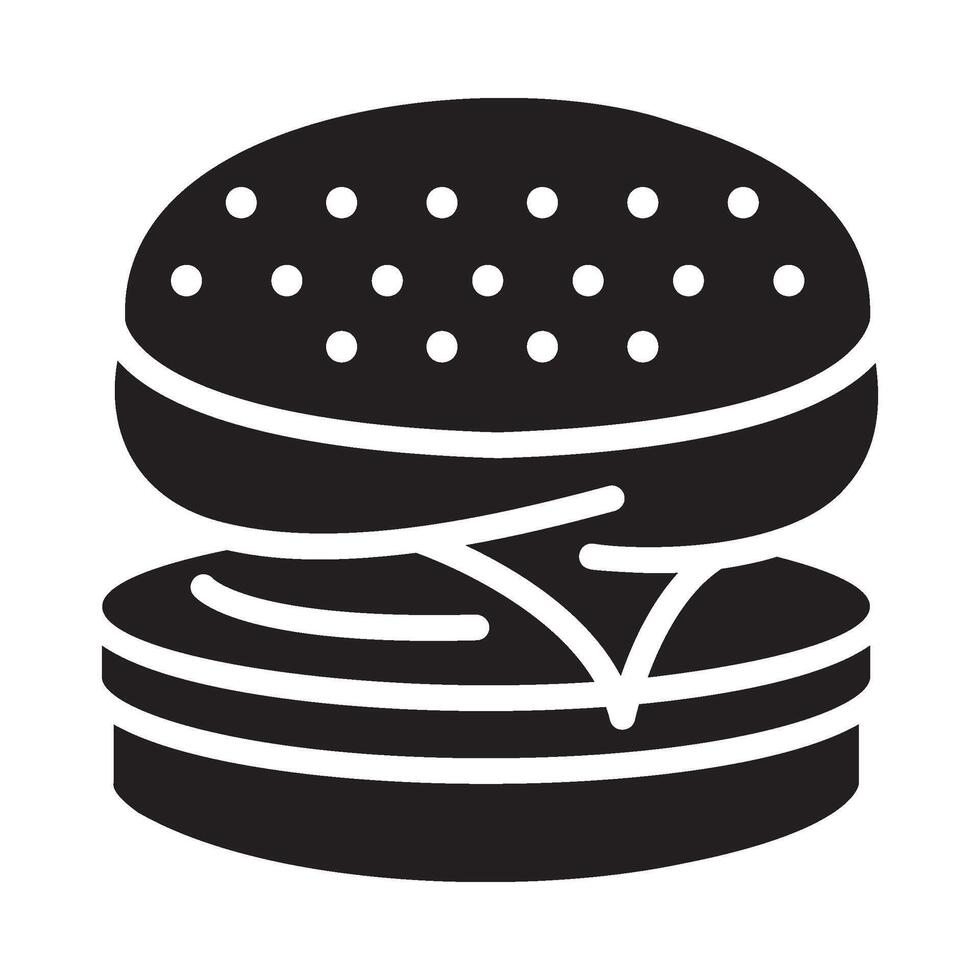 burger Glyph Icon White Background vector