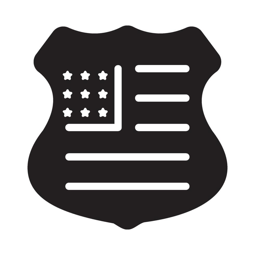 shield Glyph Icon White Background vector