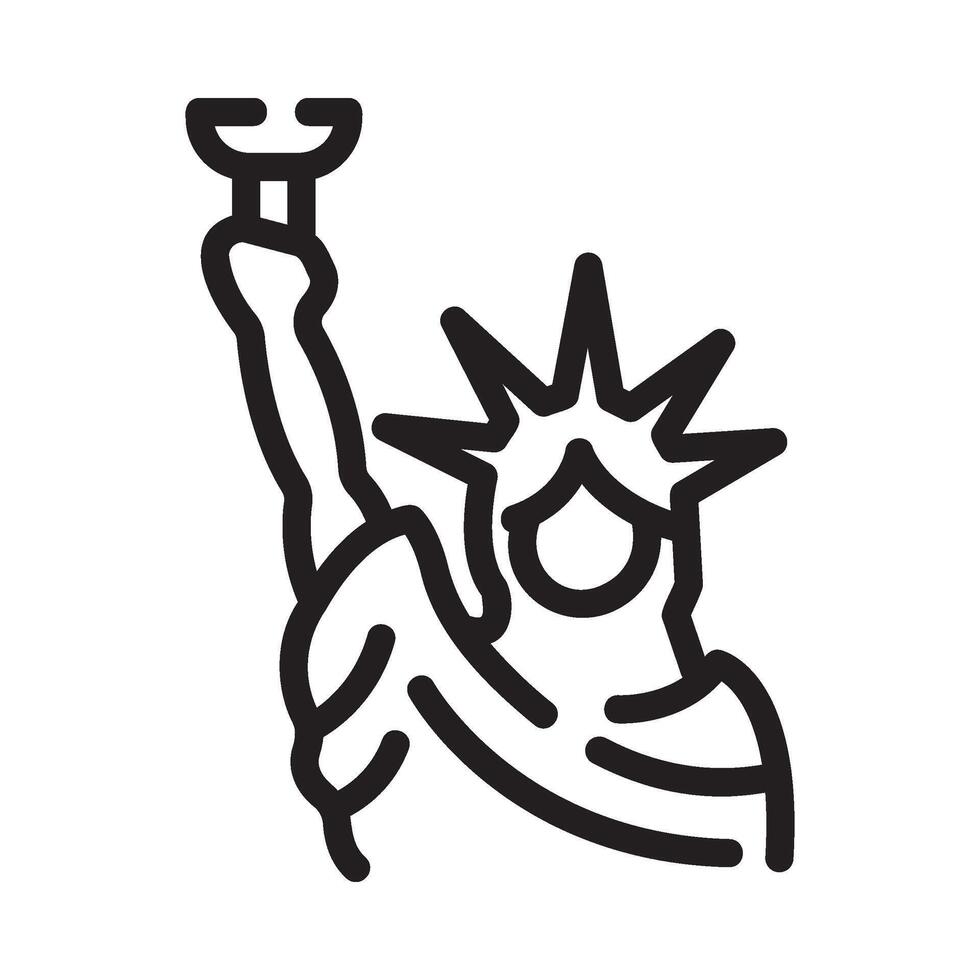 statue of liberty Line Icon White Background vector