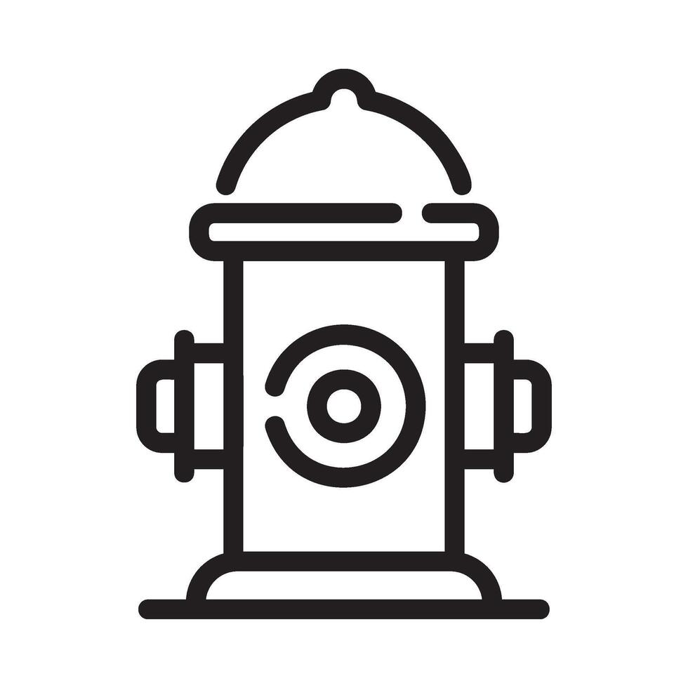 fire hydrant Line Icon White Background vector