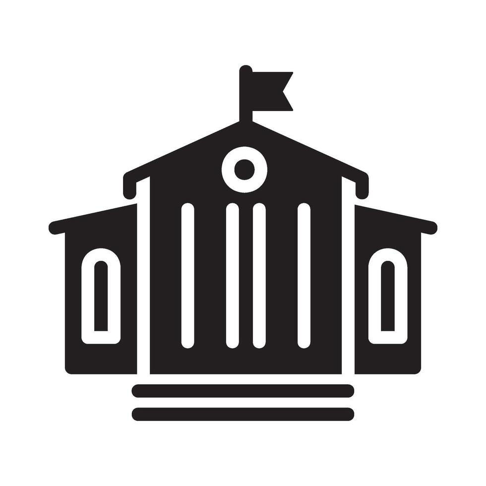 white house Glyph Icon White Background vector