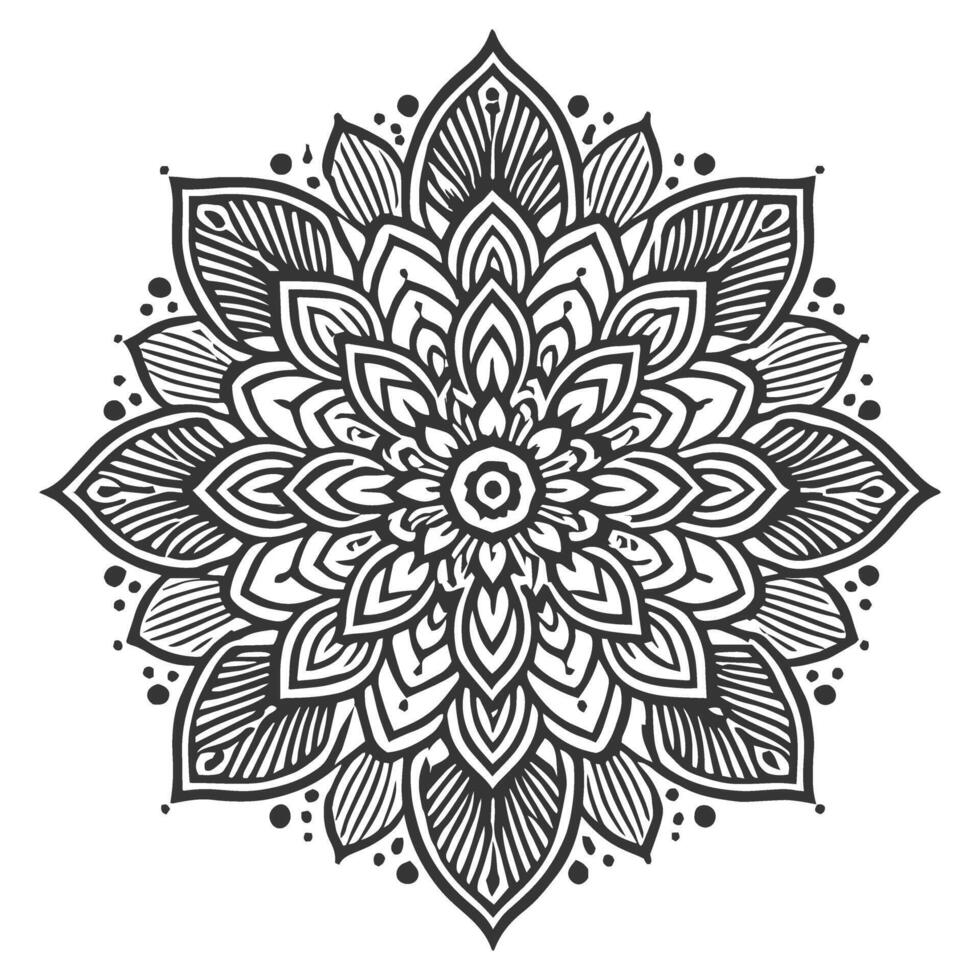 Black and White Mandala Artwork vector