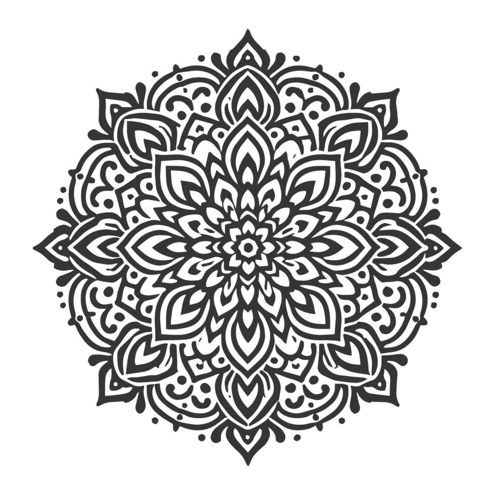 Decorative Black and White Mandala vector