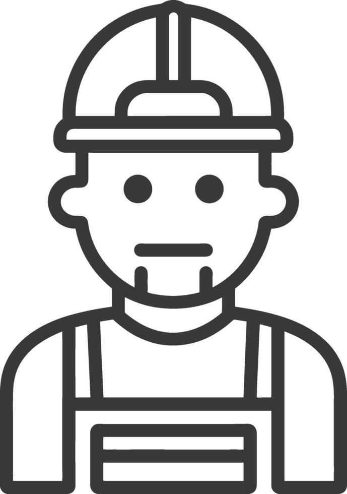 A man in overalls and a hard hat vector
