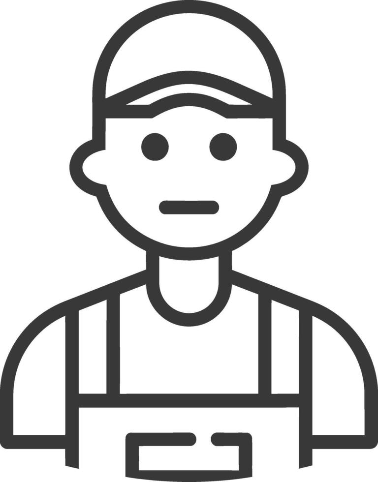 A man in overalls with a hat on his head vector