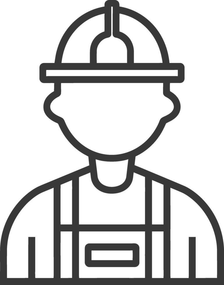 A man in a hard hat and overalls icon vector