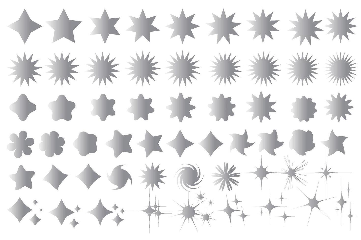 Silver Star sparkle icon. Flashes from fireworks. Futuristic shapes. vector