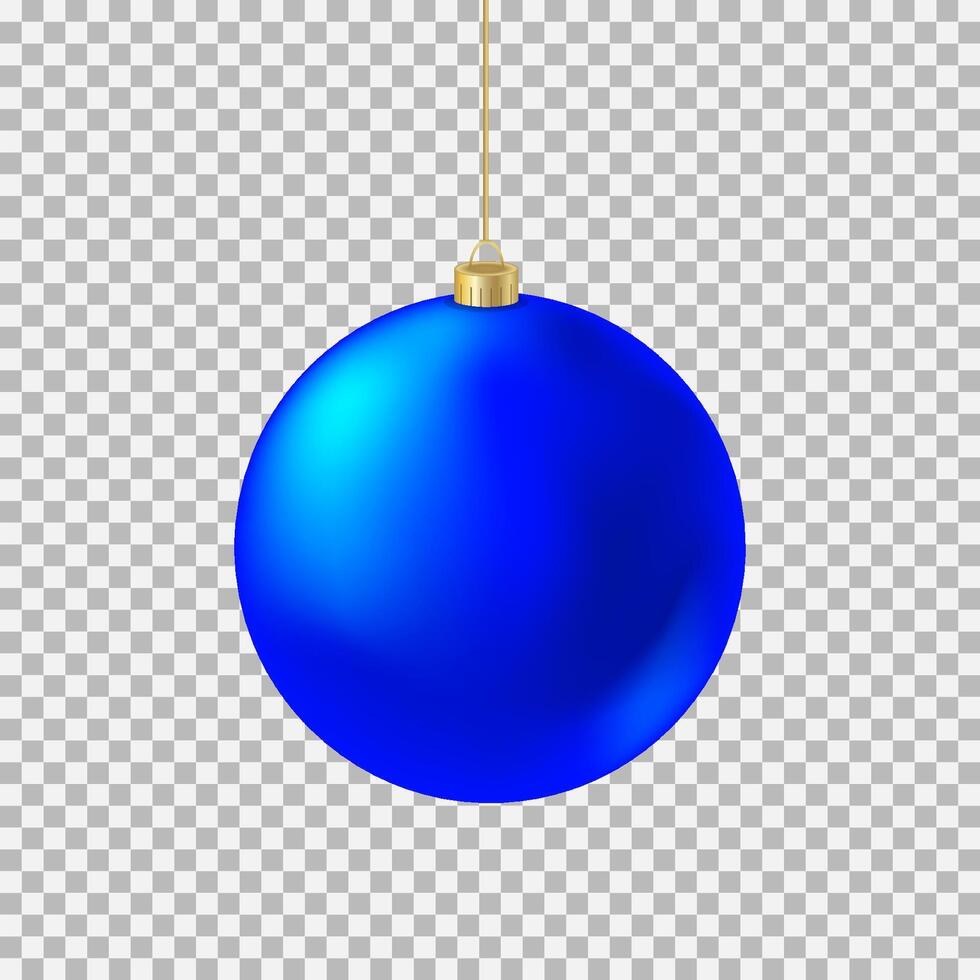 Christmas ball isolated. Blue colored new Year tree decoration. vector