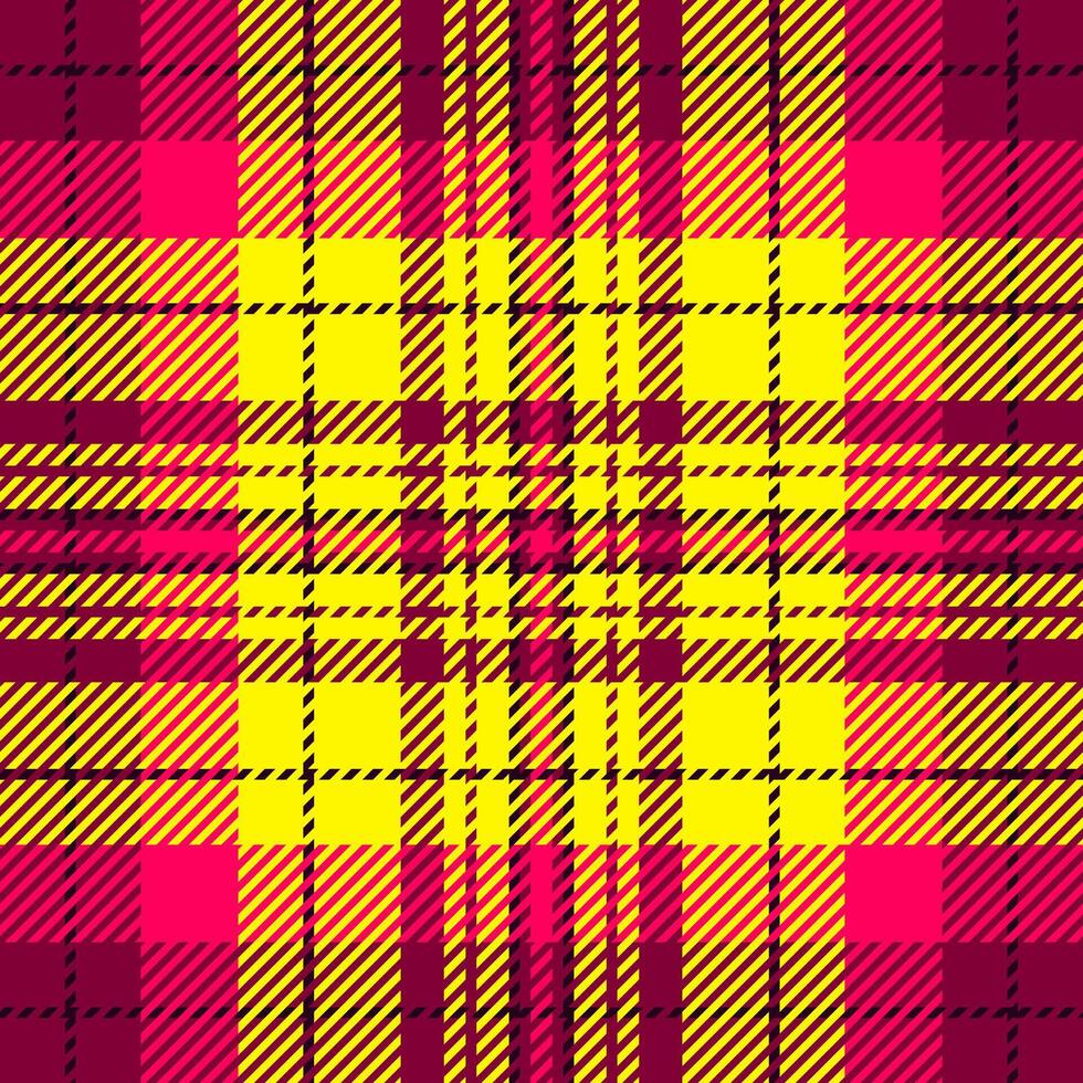 Pop texture check textile, motif seamless plaid tartan. Britain fabric pattern background in bright and pink colors. vector