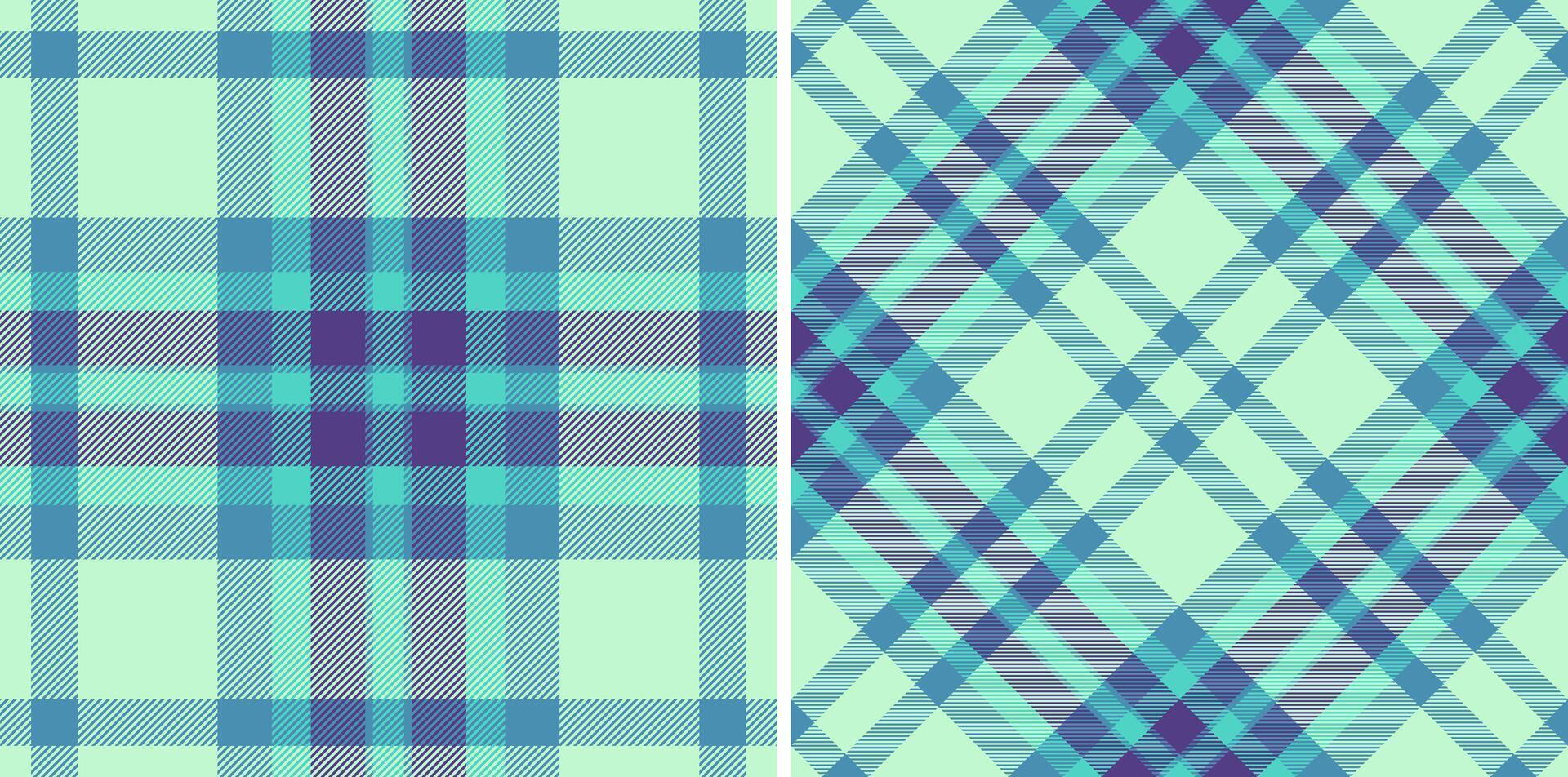 Texture tartan check of seamless fabric background with a textile plaid pattern. Set in cold colors. Stylish scarves for women. vector
