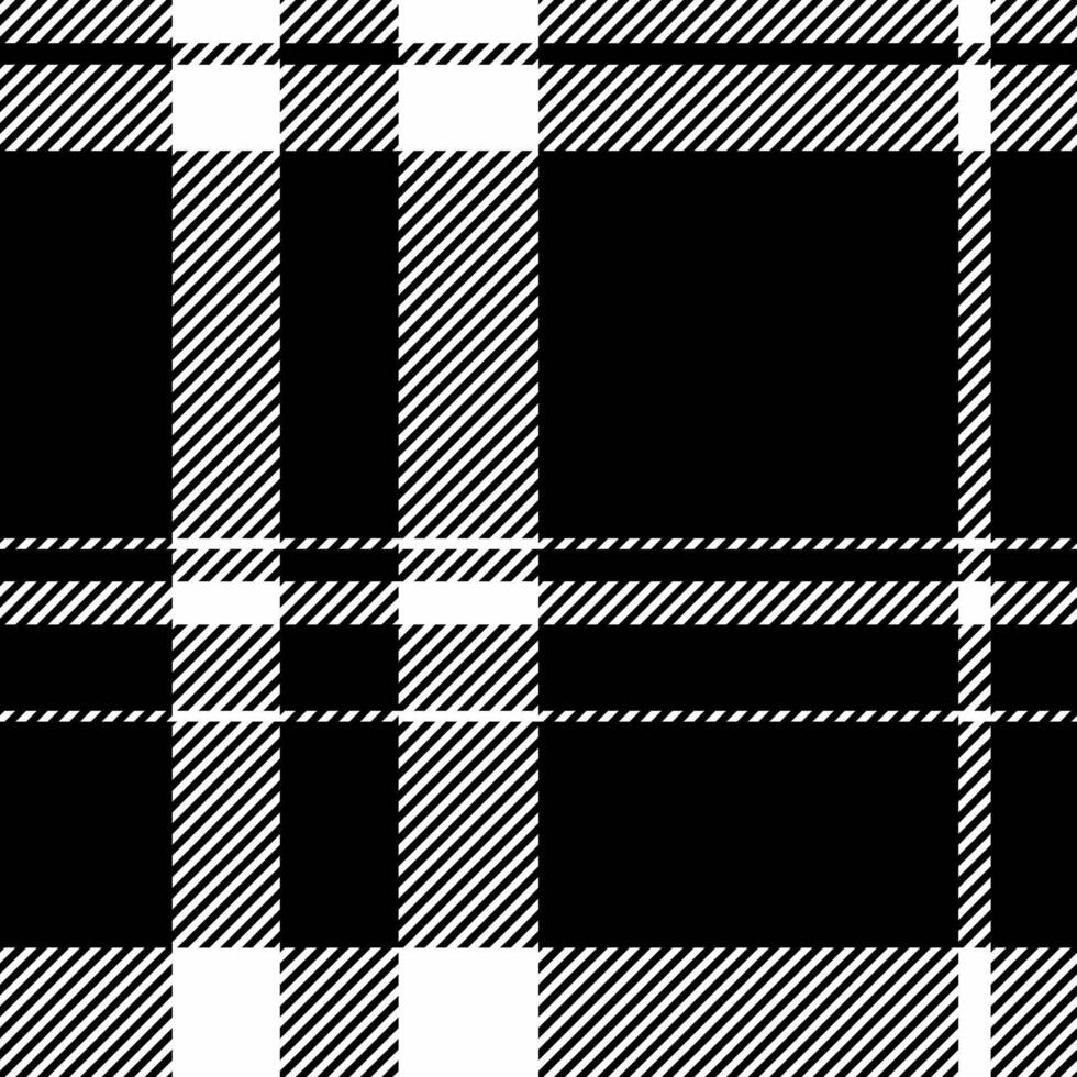 Fold background textile tartan, 1970s seamless pattern. Part fabric plaid texture check in black and white colors. vector