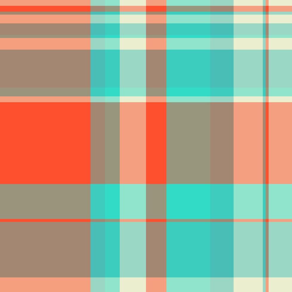 Cyan background pattern fabric, easter seamless plaid textile. Surface check texture tartan in teal and pastel colors. vector