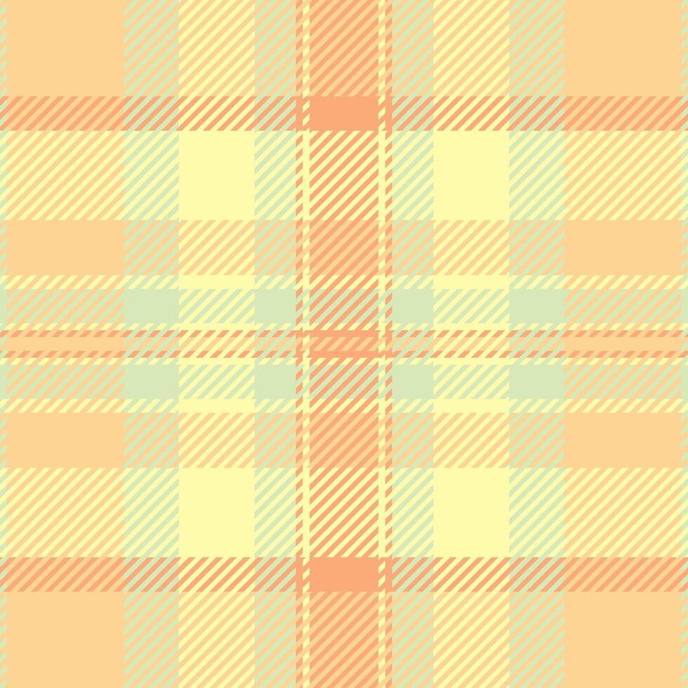 Close up pattern tartan plaid, romantic check fabric. Long seamless background texture textile in amber and yellow colors. vector