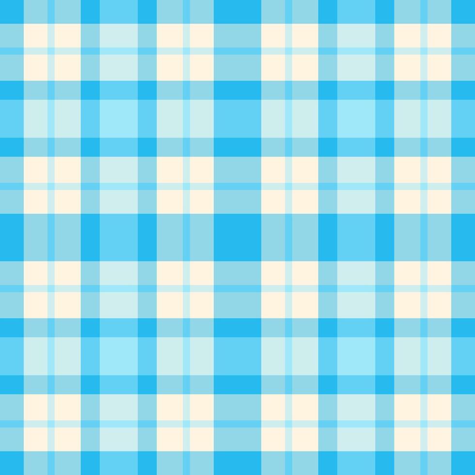 Buffalo plaid tartan fabric, napkin seamless background. Clothing texture textile pattern check in cyan and light colors. vector