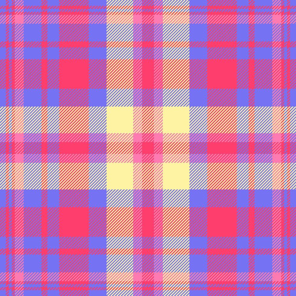 Dog tooth plaid seamless , rag check background texture. Preppy pattern textile fabric tartan in indigo and red colors. vector