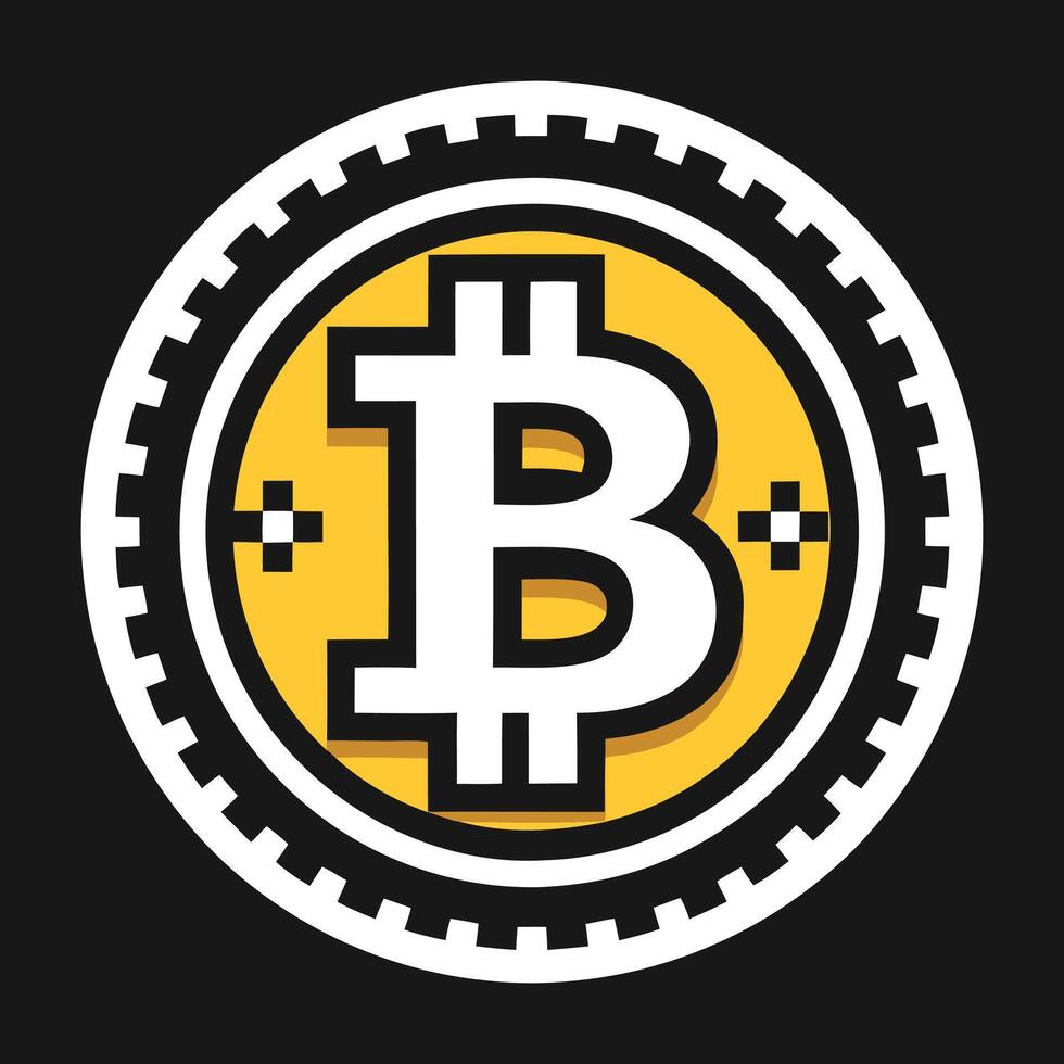 bitcoin logo on black background vector