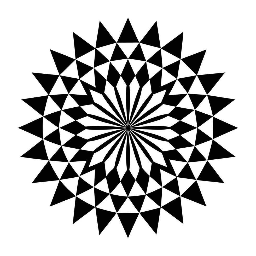 a black and white geometric design with a star in the center vector