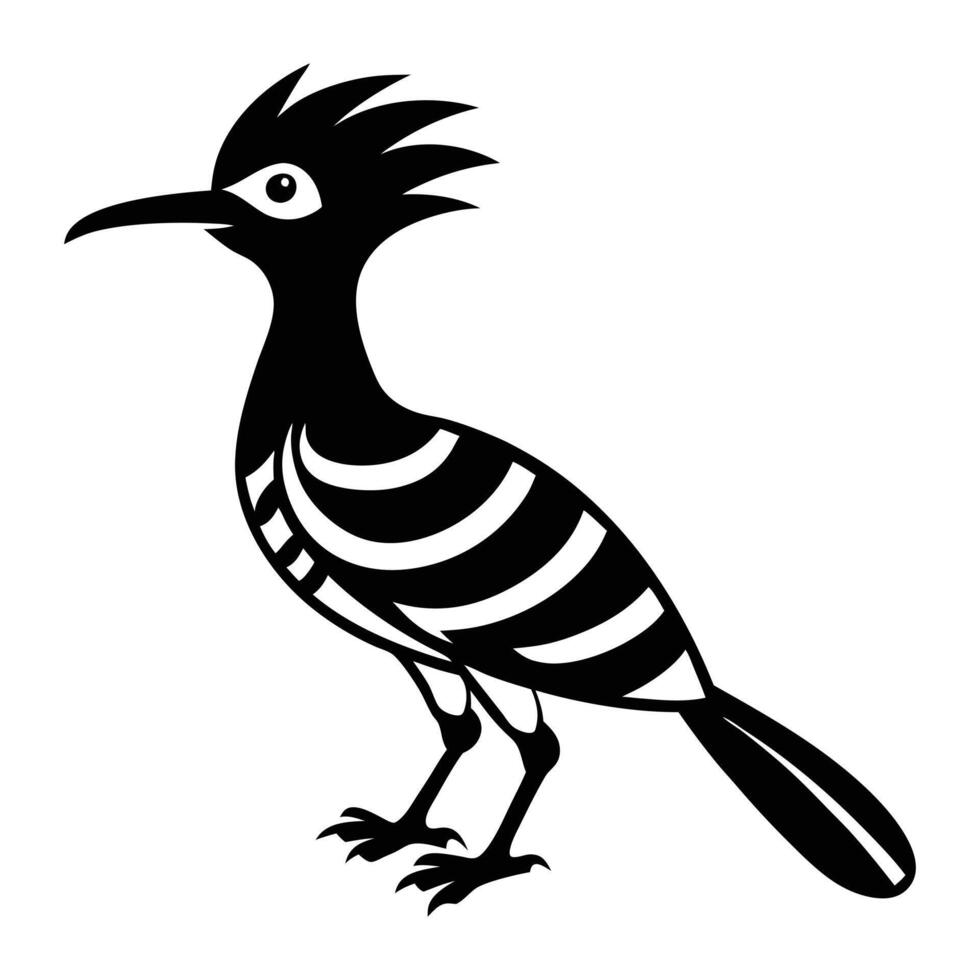 a black and white illustration of a bird with stripes vector