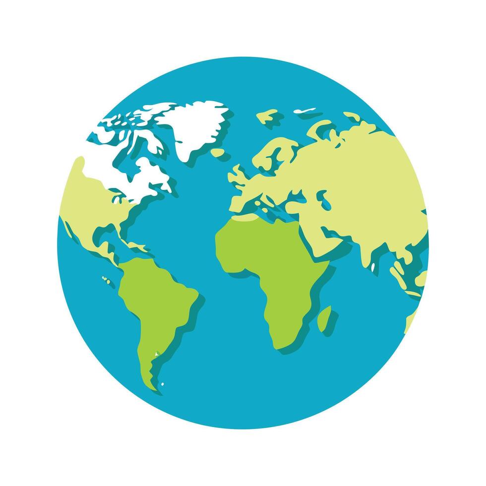 the earth is shown in a flat style vector