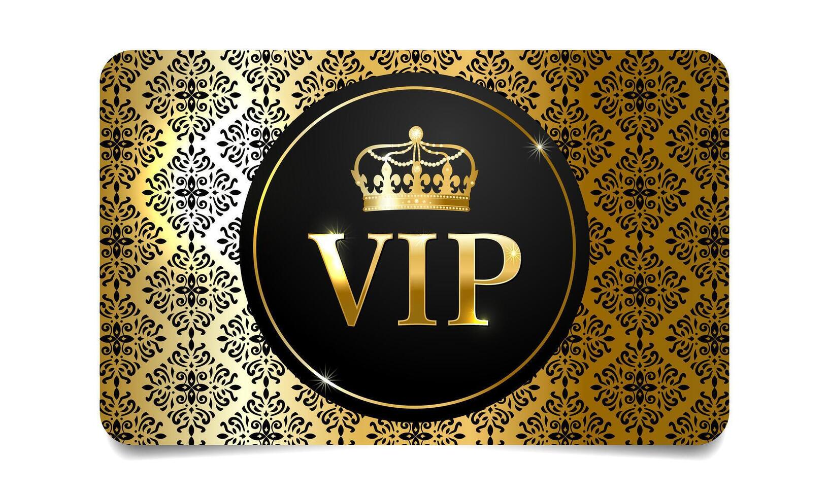 Elite and luxurious VIP card in gold style vector